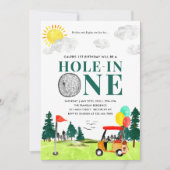 Loch in einem Golf Boy Golfing Par-tee 1. Geburtst Einladung (Vorderseite)