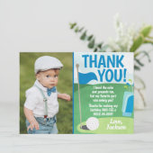 Loch in einem Golf Dankeschön Karte Erster Geburts (Stehend Vorderseite)