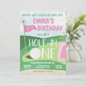Loch in einem Golf Einladung Girl Erster Geburtsta (Stehend Vorderseite)