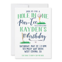 Loch in einem Golf Erster Geburtstag