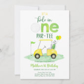 Loch in einem Golf Erstgeburtstag Par-T Einladung (Vorderseite)