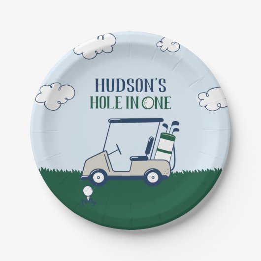 Loch in einem Golf-Muster Papier Platten Pappteller (Vorderseite)