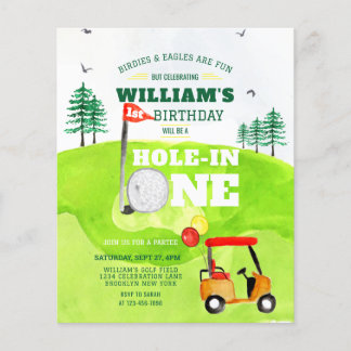 Loch in einem Golf Par-T 1. Geburtstag Einladung