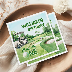Loch in einem Golf Par-T 1. Geburtstag Serviette