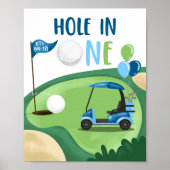 Loch in einem Golf Par-T-Shirt Junge erste Geburts Poster (Vorne)