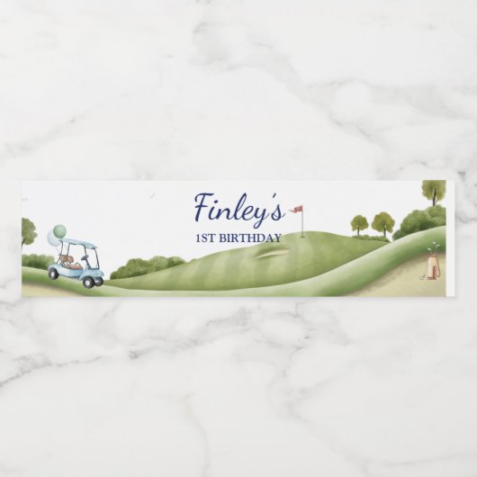 Loch in einem Golf-Par-T-Shirt Wasserflaschenetikett (Einzelnes Label)