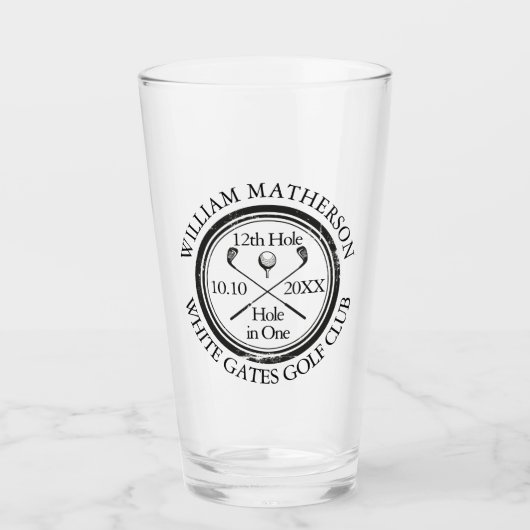 Loch in einem Golf Personalisiert Glas (Vorderseite)