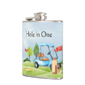Loch in einem Golf Vinyl Wrapped Flask Flachmann (Links)