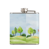 Loch in einem Golf Vinyl Wrapped Flask Flachmann (Rückseite)
