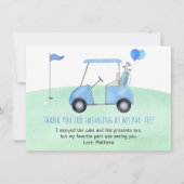 Loch in einem Golf zum ersten Geburtstag Dankeskarte (Vorderseite)