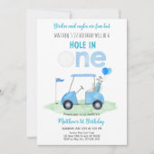 Loch in einem Golf zum ersten Geburtstag Einladung (Vorderseite)