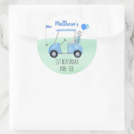 Loch in einem Golf zum ersten Geburtstag Runder Aufkleber