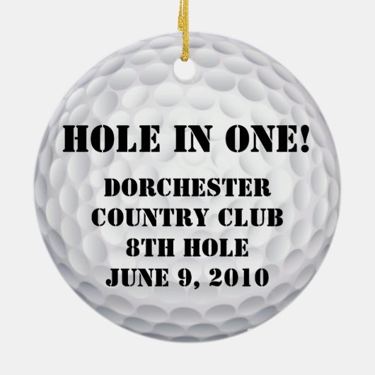 Loch in einem! Golfball Keramikornament (Hinten)