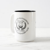 Loch in einem Golfball und Kranz Personalisiert Zweifarbige Tasse (Vorderseite Links)