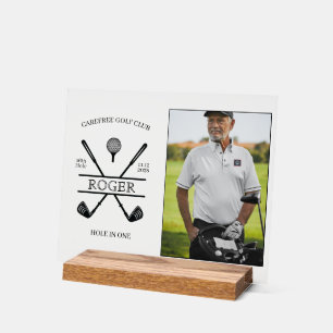 Loch in einem Golfer-Foto Acrylschild