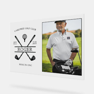 Loch in einem Golfer-Foto Acrylschild
