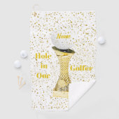 Loch in einem Golfer Golfhandtuch (Insitu)