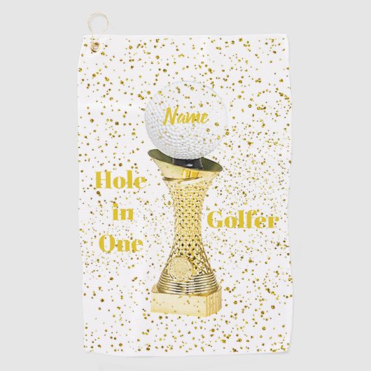 Loch in einem Golfer Golfhandtuch (Vorderseite)