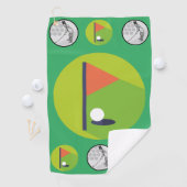 Loch in einem golfhandtuch (Insitu)