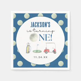 Loch in einem Golfjungen zum Geburtstag Serviette