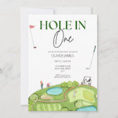 Loch in einem Jungen zum ersten Geburtstag Einladung (Vorderseite)