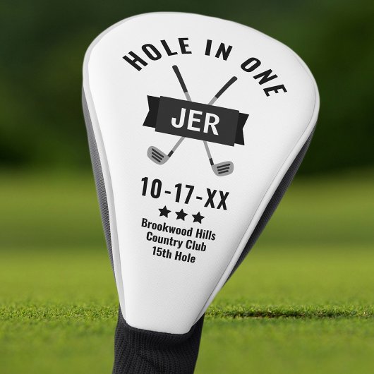 Loch in einem klassischen Golfer Custom Black & Wh Golf Headcover