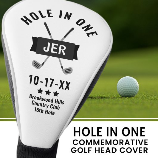 Loch in einem klassischen Golfer Custom Black & Wh Golf Headcover