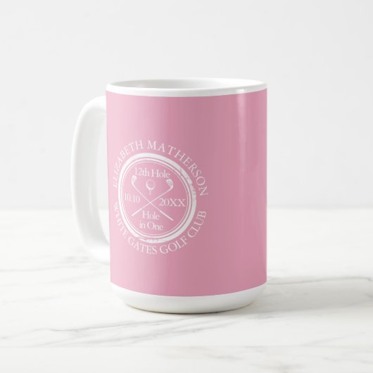 Loch in einem klassischen Hübschen Feminine Pink G Kaffeetasse (Vorderseite Links)
