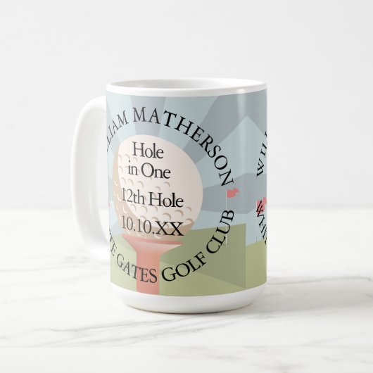 Loch in einem klassischen Personalisiert Kaffeetasse (Vorderseite Links)