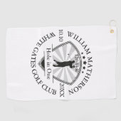 Loch in einem klassischen Personalisierten Schwarz Golfhandtuch (Horizontal)