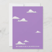 Loch in einem Lila Golftheater Girls First Birthda Einladung (Rückseite)