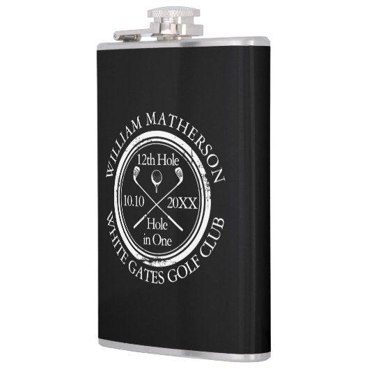 Loch in einem Personalisierten Schwarz-Weiß-Loch Flachmann (Links)