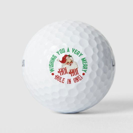 Loch in einem Vintagen Retro Weihnachten Golfball (Vorderseite)