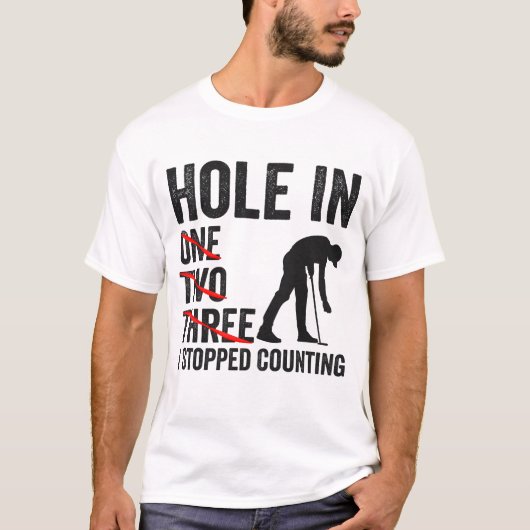 Loch in einem zwei Bäume hörte ich auf, Funny Golf T-Shirt (Vorderseite)