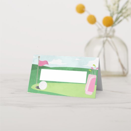 Loch in einer Platzkarte, Girl Golf Platzkarte (Vorderseite)