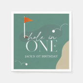 Loch-in-Eins-Golfplatz 1. Geburtstag Serviette (Vorderseite)