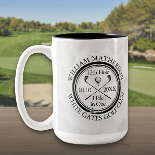 Loch-in-Eins personalisierter Golfball Zweifarbige Tasse