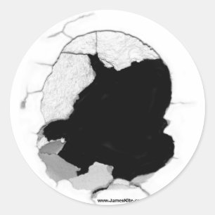 Loch in Eins Runder Aufkleber