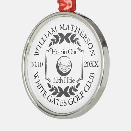 Loch in One Classic Personalisiert Golf Ornament Aus Metall (Links)