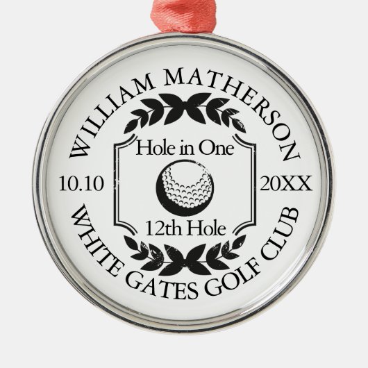 Loch in One Classic Personalisiert Golf Ornament Aus Metall (Vorne)