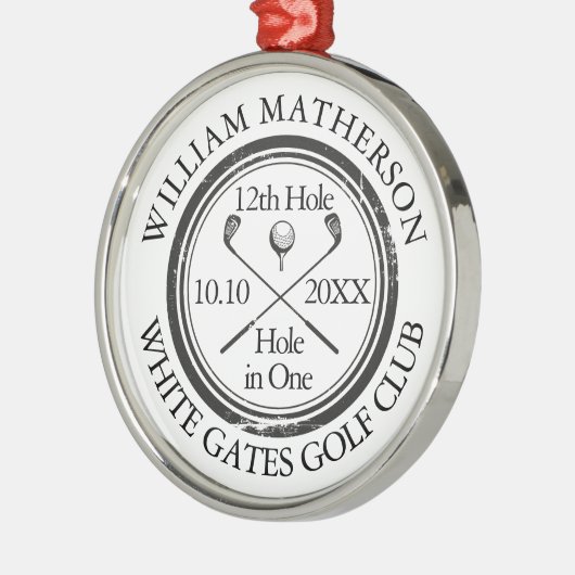 Loch in One Classic Personalisiert Golf Ornament Aus Metall (Links)