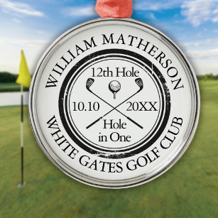 Loch in One Classic Personalisiert Golf Ornament Aus Metall