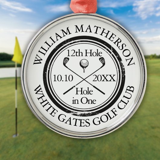 Loch in One Classic Personalisiert Golf Ornament Aus Metall