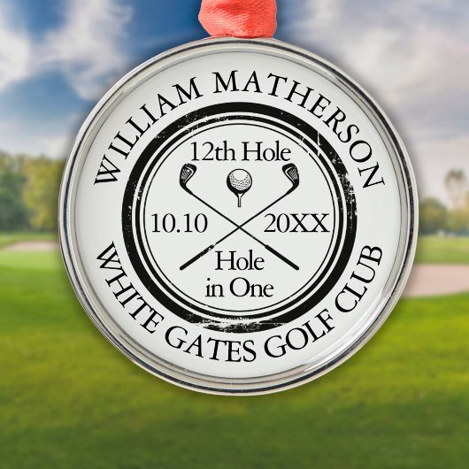 Loch in One Classic Personalisiert Golf Ornament Aus Metall