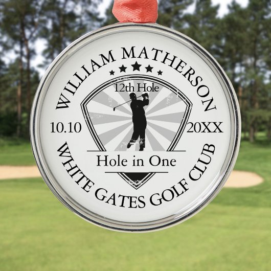 Loch in One Classic Personalisiert Golf Ornament Aus Metall