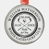 Loch in One Classic Personalisiert Golf Ornament Aus Metall (Vorne)