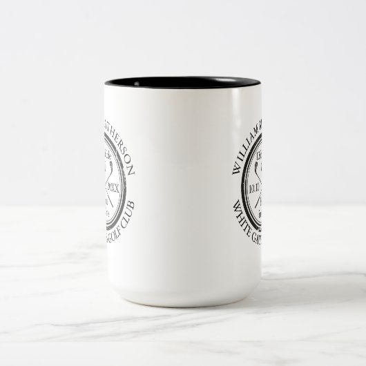Loch in One Classic Personalisiert Golf Zweifarbige Tasse (Mittel)