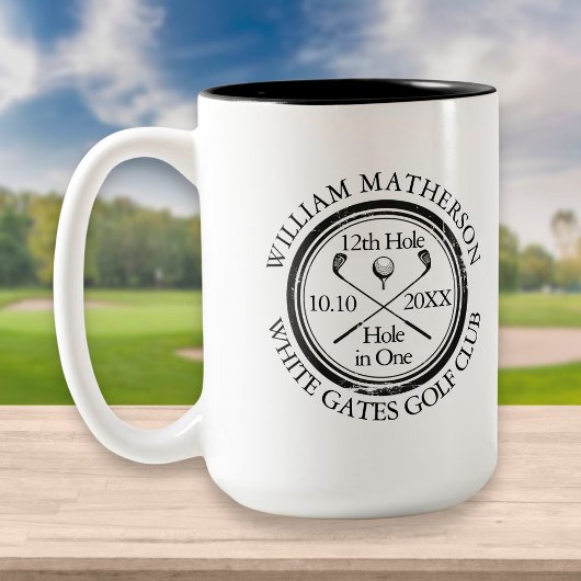 Loch in One Classic Personalisiert Golf Zweifarbige Tasse