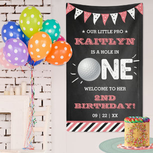 Loch in One Girls Golf 1. Geburtstag Par-T Banner