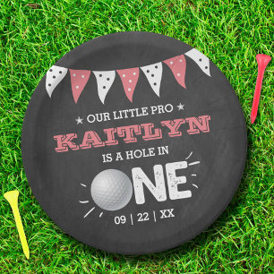 Loch in One Girls Golf 1. Geburtstag Par-T Pappteller